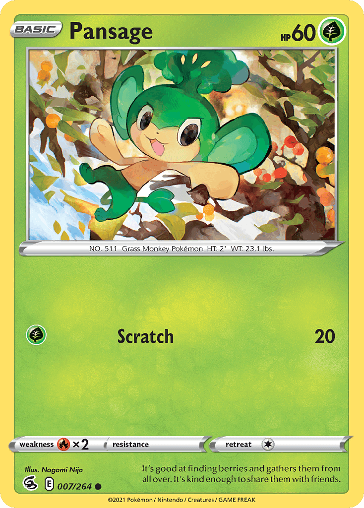 Pansage Pokémon card