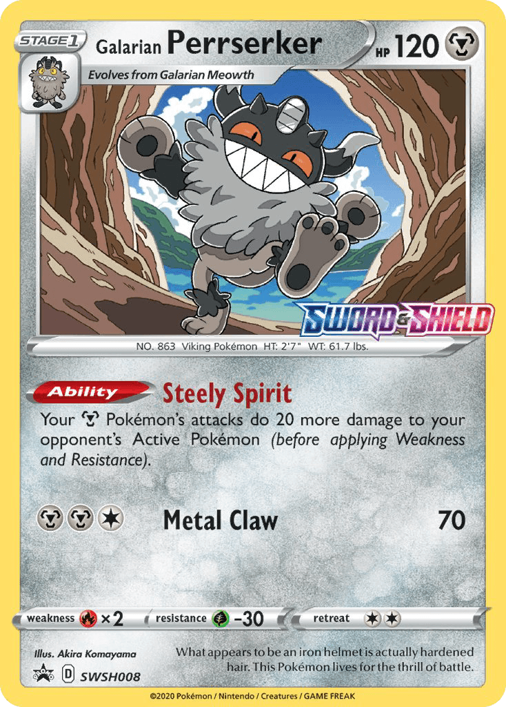 Galarian Perrserker Pokémon card