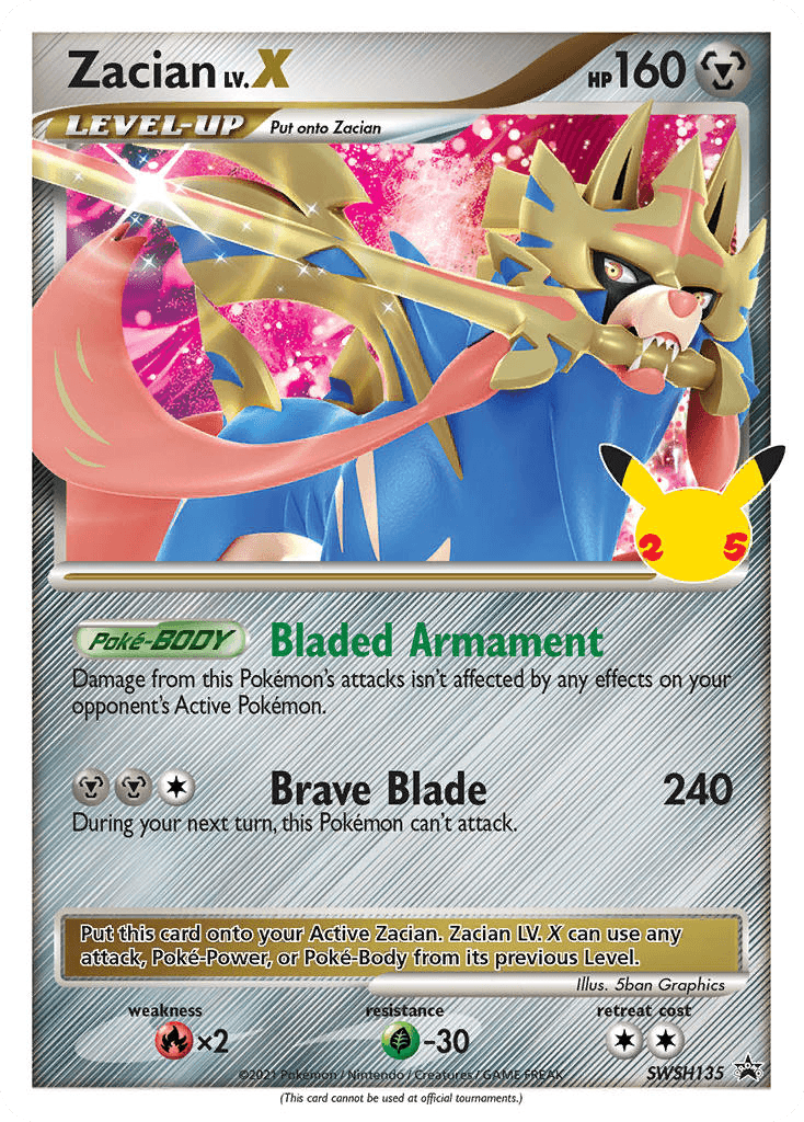 Zacian LV.X Pokémon card
