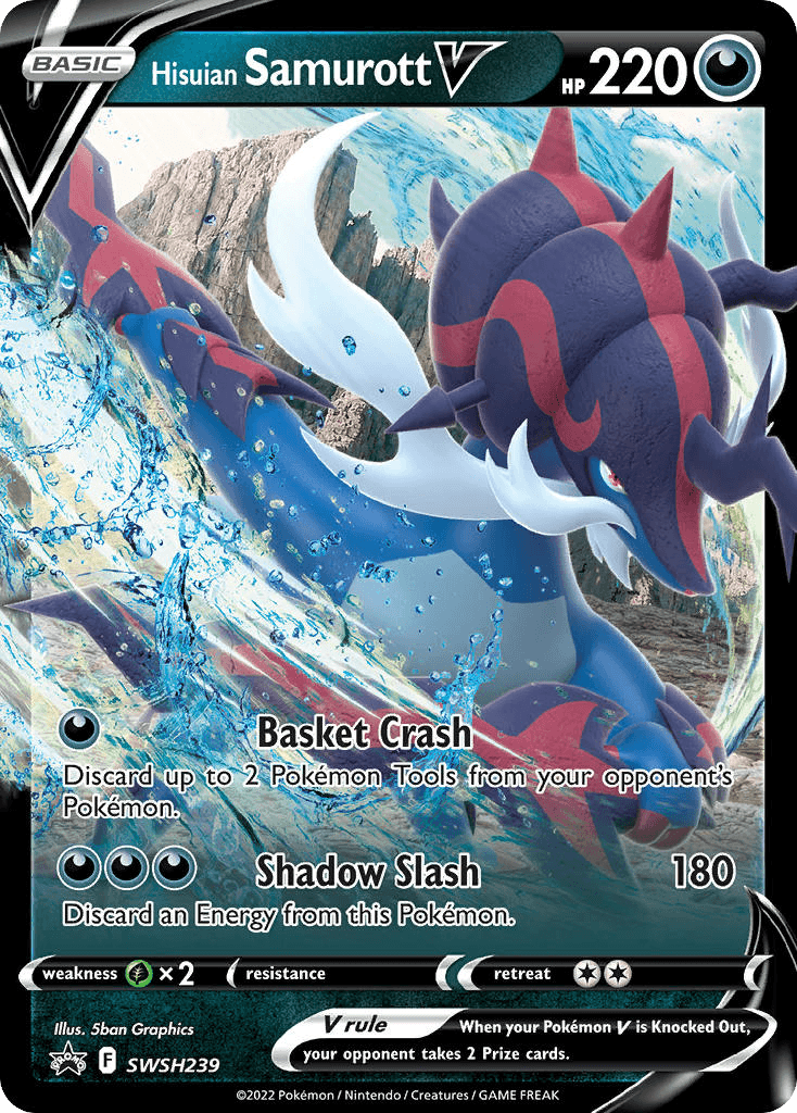 Hisuian Samurott V Pokémon card