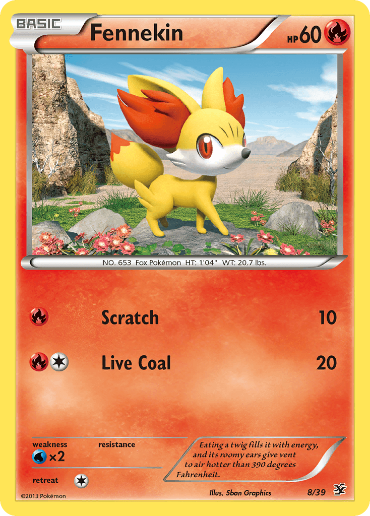 Fennekin Pokémon card
