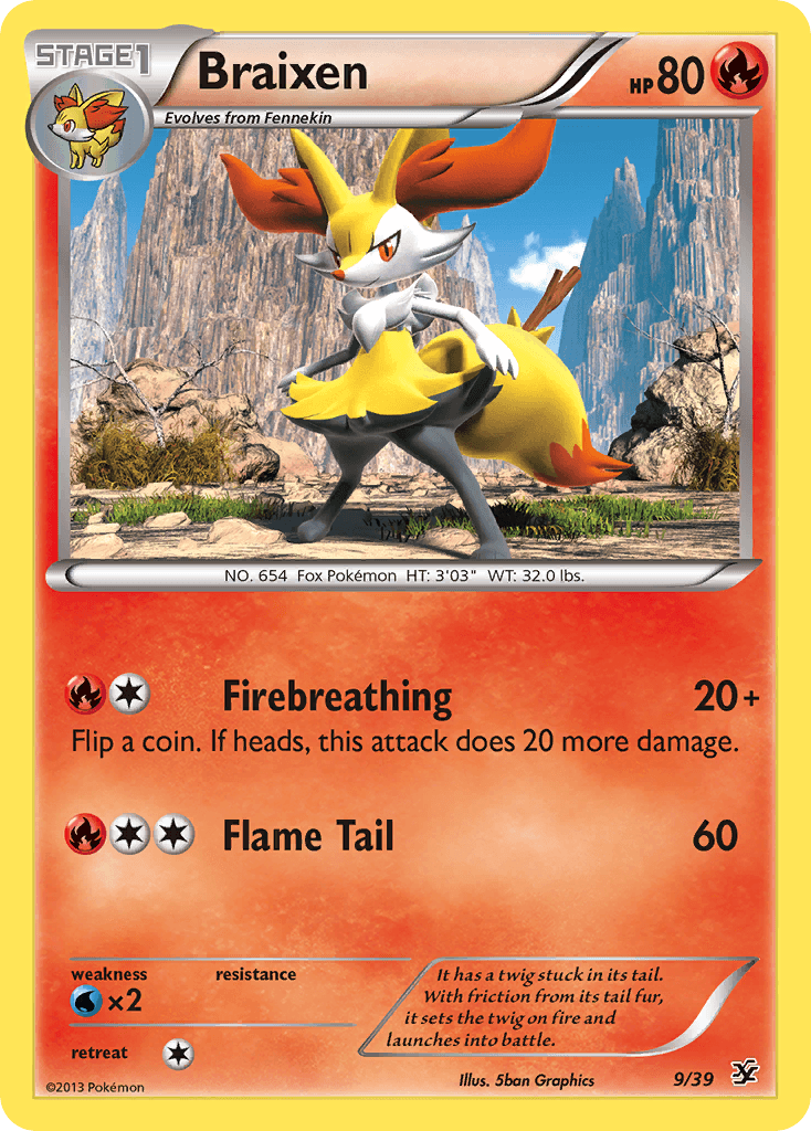 Braixen Pokémon card