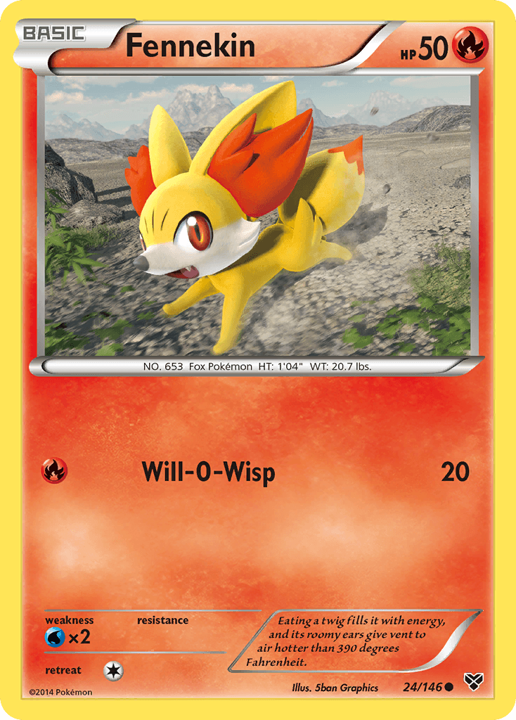 Fennekin Pokémon card