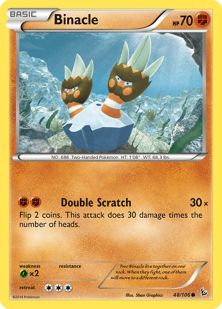 Binacle Pokémon card