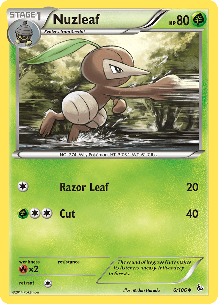 Nuzleaf Pokémon card