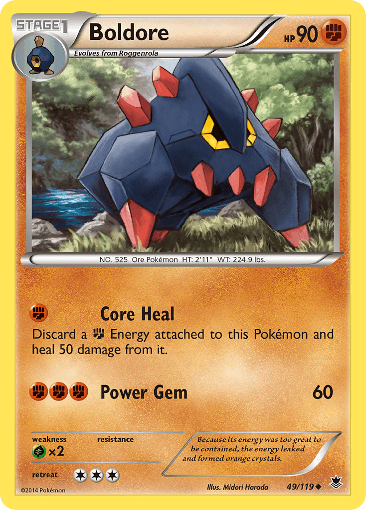 Boldore Pokémon card