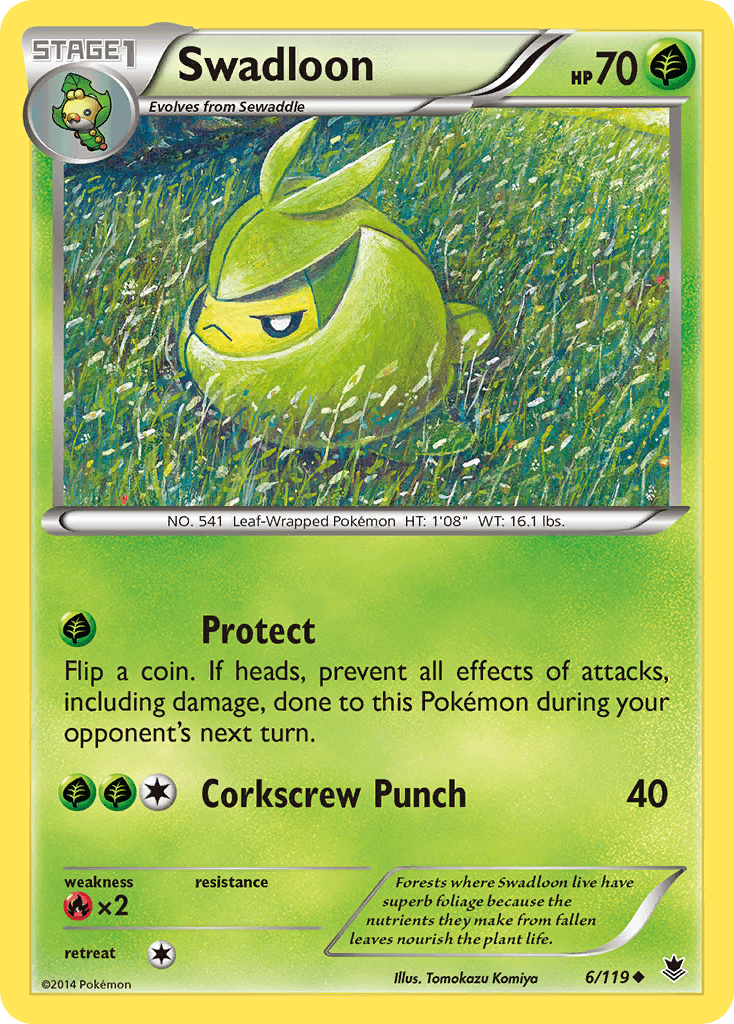 Swadloon Pokémon card