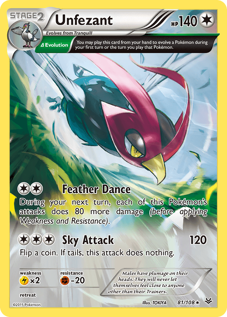 Unfezant Pokémon card