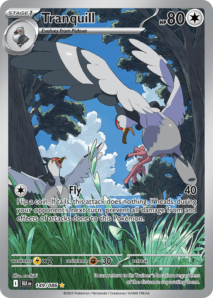 Tranquill Pokémon card
