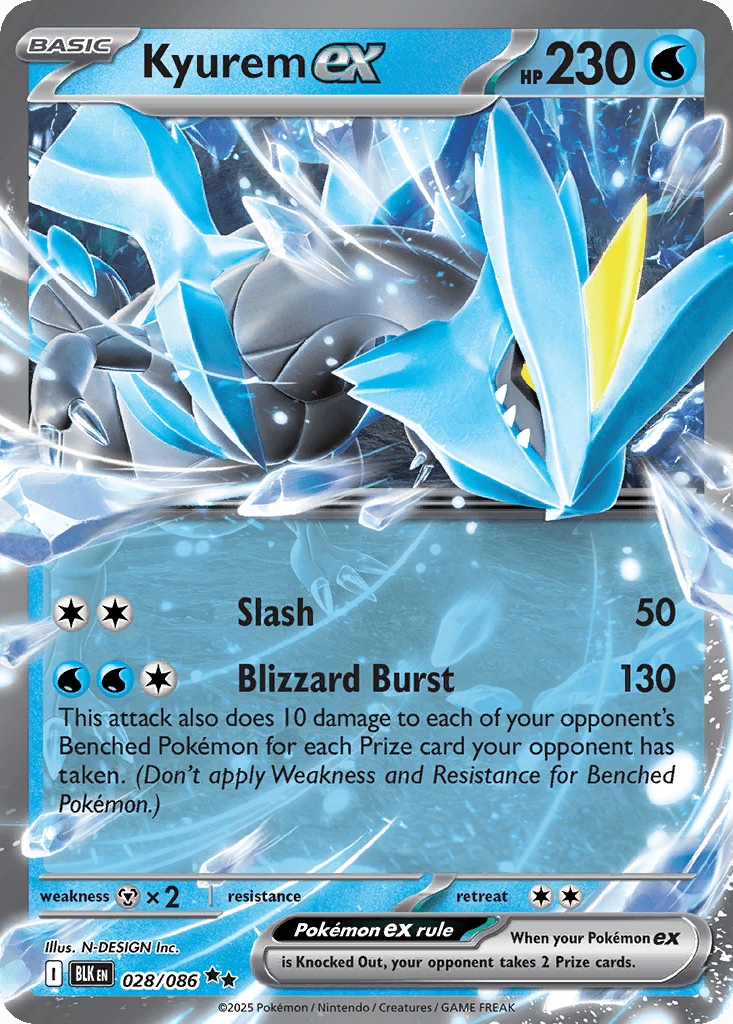 Kyurem ex Pokémon card