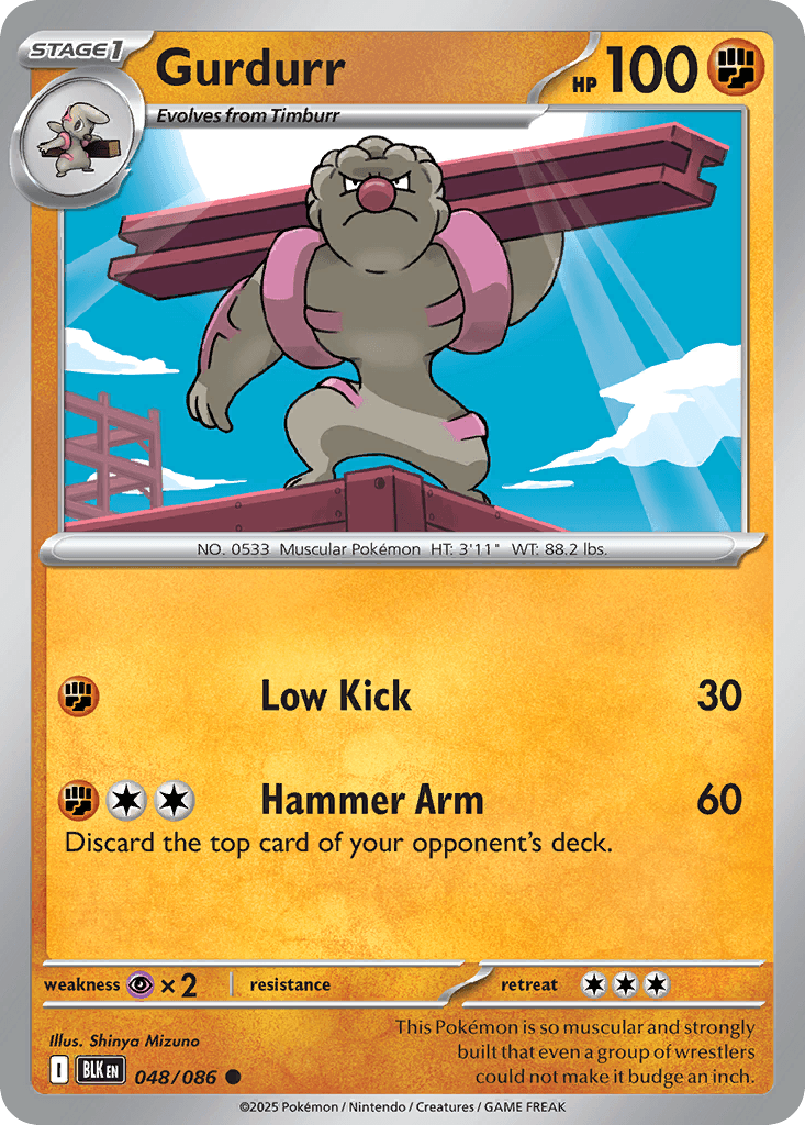 Gurdurr Pokémon card