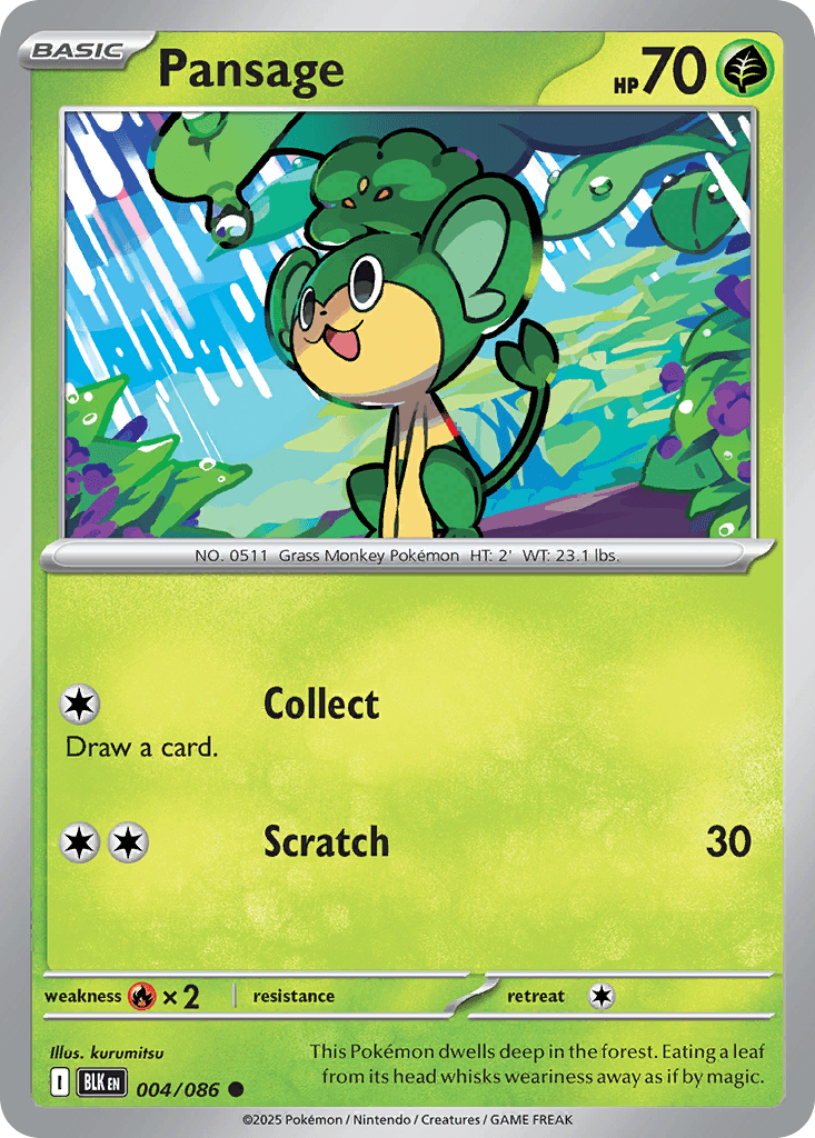 Pansage Pokémon card